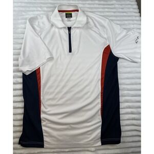 Greg Norman Mens Polo Shirt Slim Fit Play Dry Tasso Elba Red /white /Blue